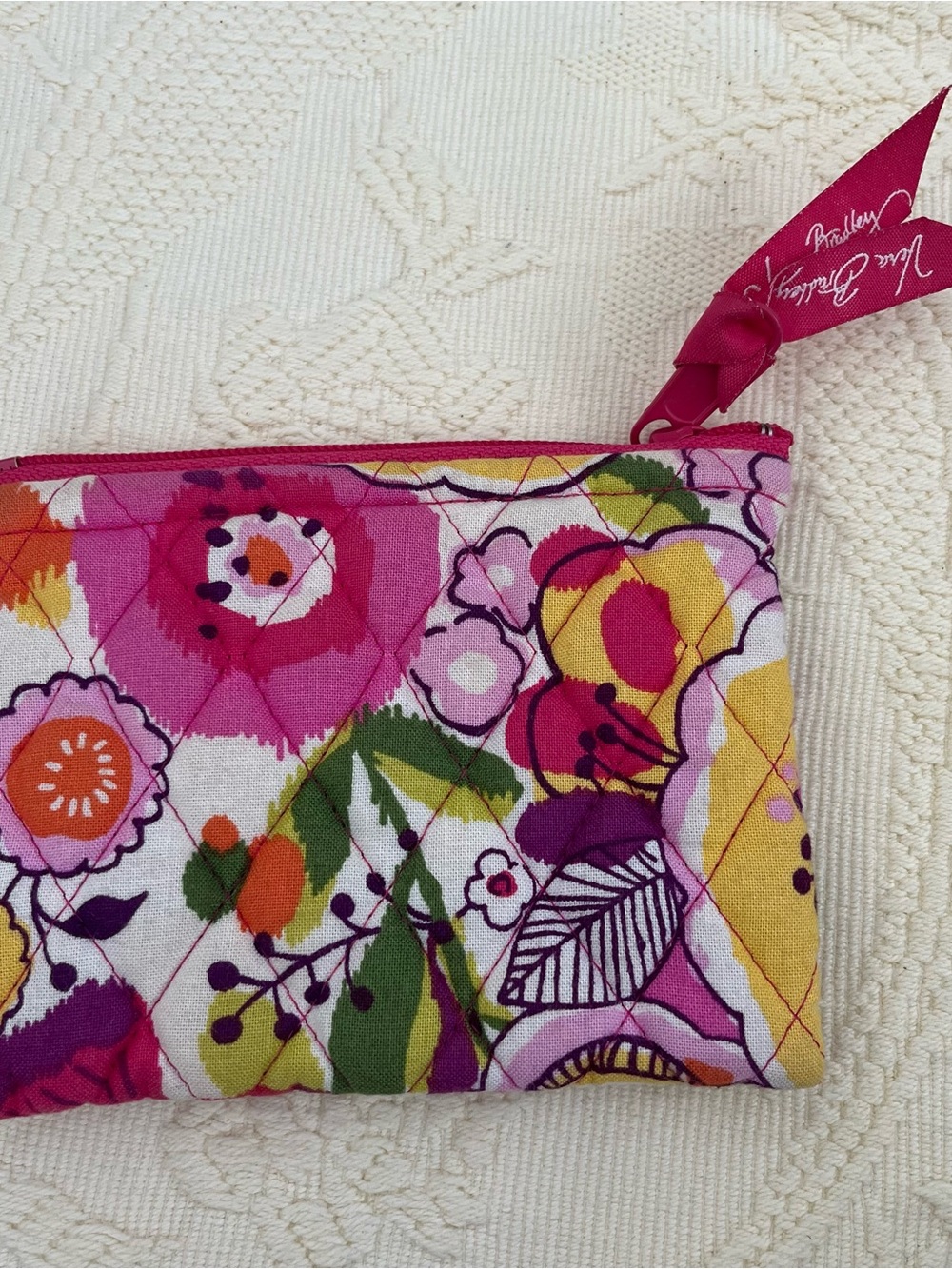 Vera Bradley Clementine Small Coin Change Zip Pouch.  Measures 5x4”